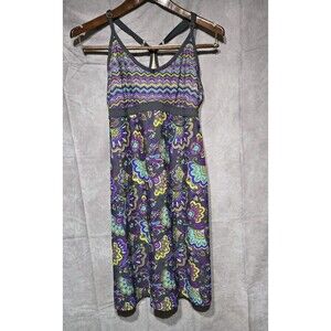 Athleta Women’s size M multicolor salina stripe Print Built-in Bra Swim Dress